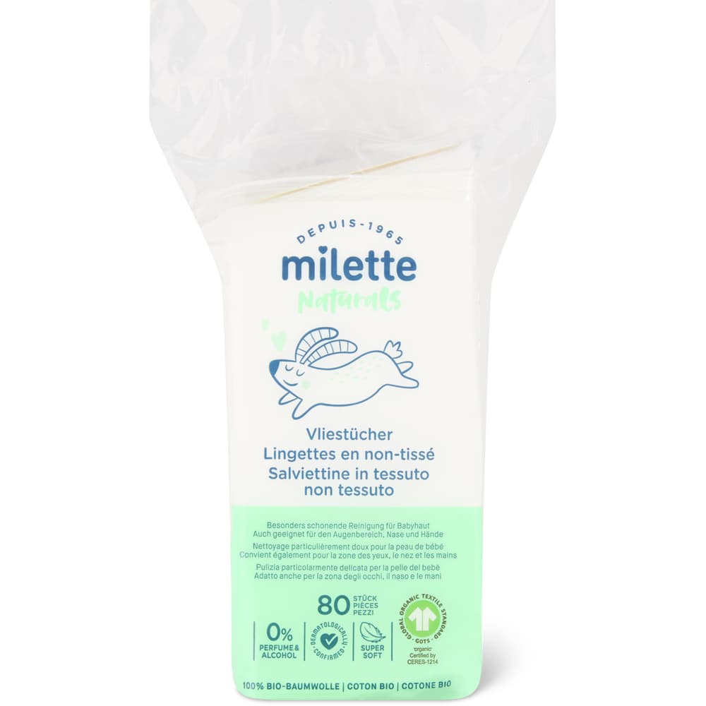 Milette Baby Care Naturals Vliestücher 0% Perfume&Alcohol
