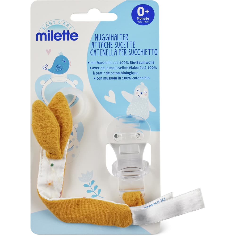 Milette Baby Care Nuggihalter +0 Monate, Koala, mit Musselin aus 100% Bio-Baumwolle