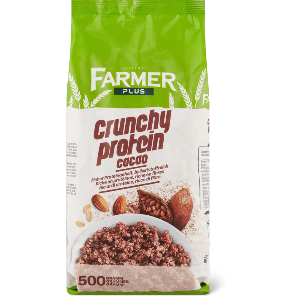 Farmer Plus Crunchy Protein Knabbermüesli Kakao