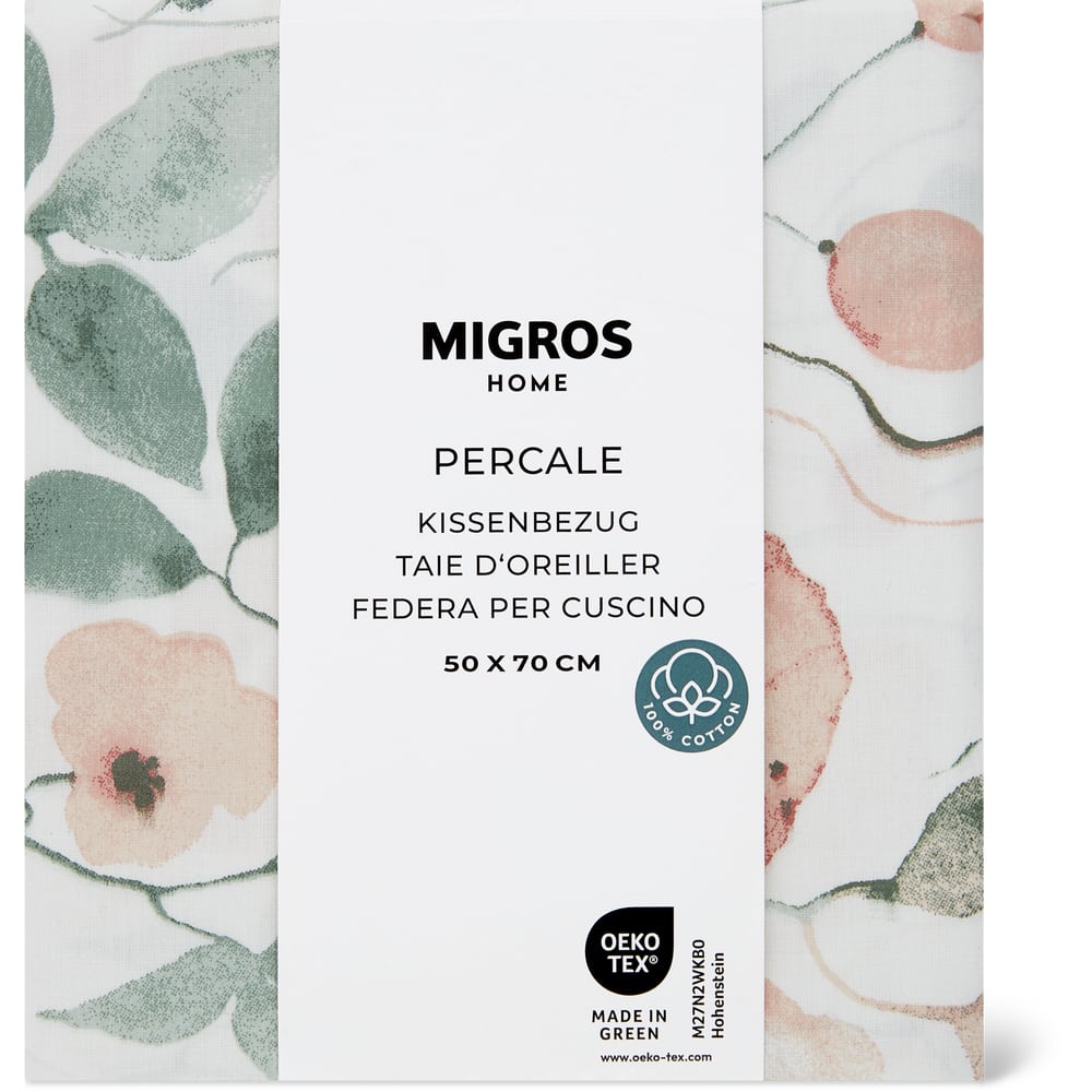 Migros Home Kissenbezug Percale 50x70cm, Blumen