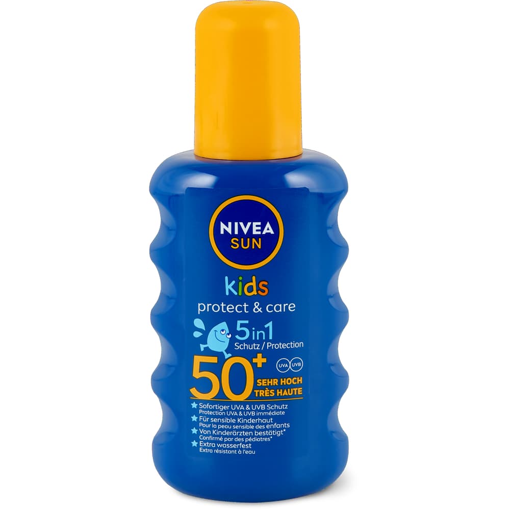 Nivea Sun Protect & Care Kids Sonnenspray LSF 50+, extra wasserfest