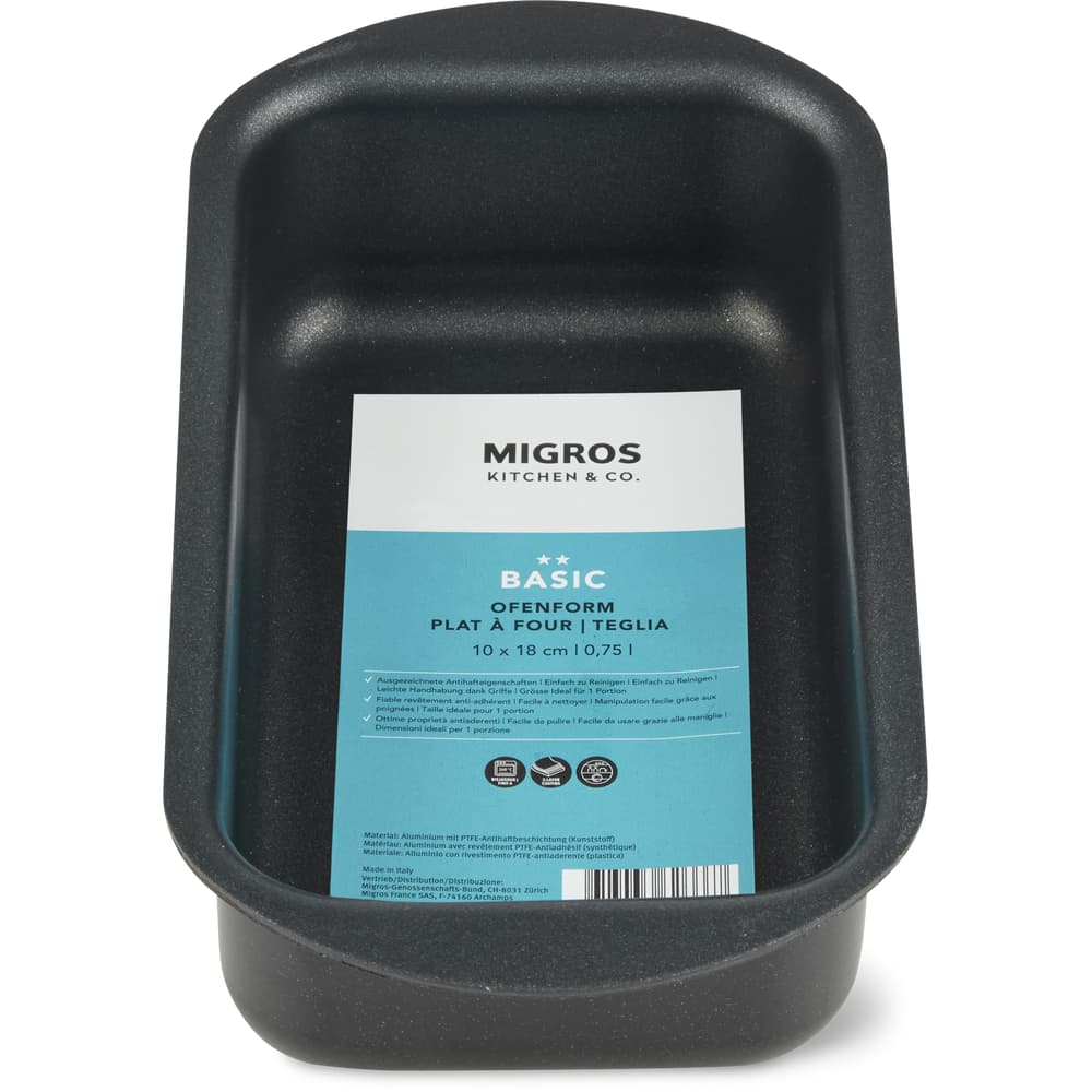Migros Kitchen & Co. Basic Ofenform 10 x 18 cm, schwarz