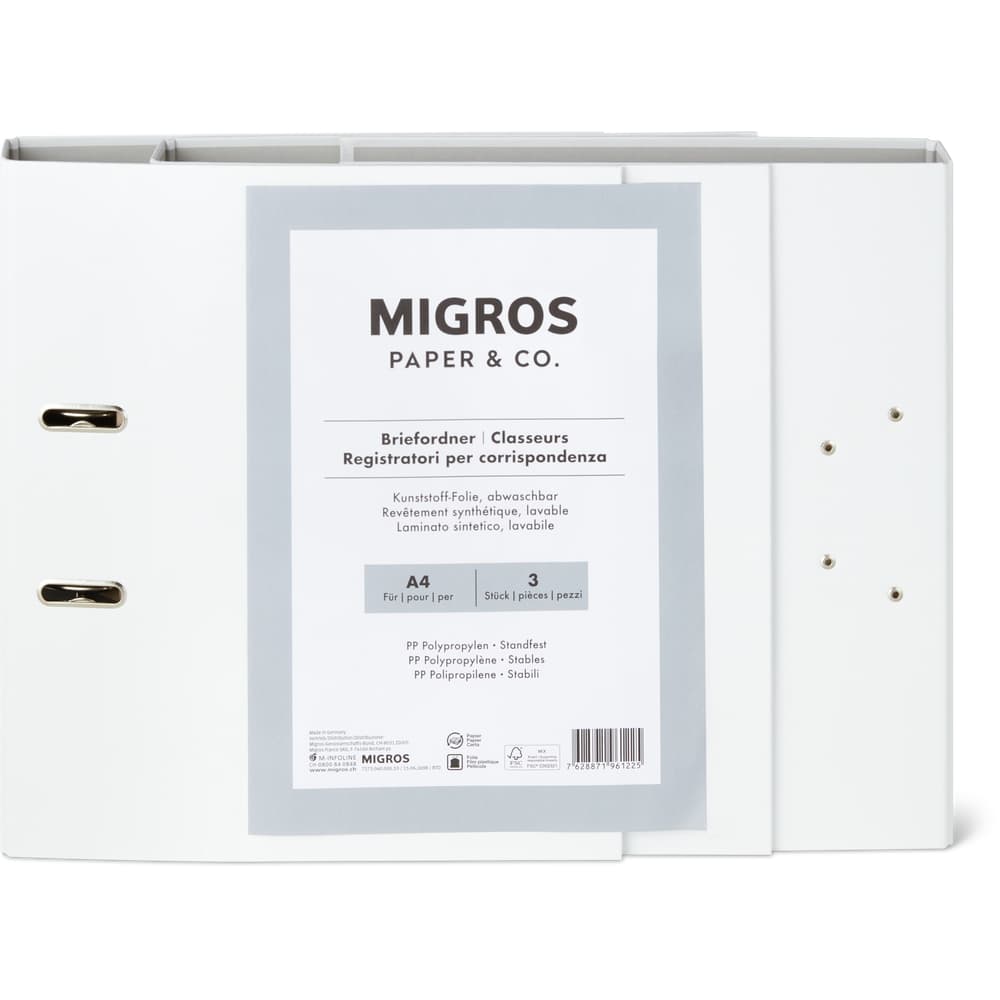 Migros Paper & Co. Briefordner 4 cm, weiss