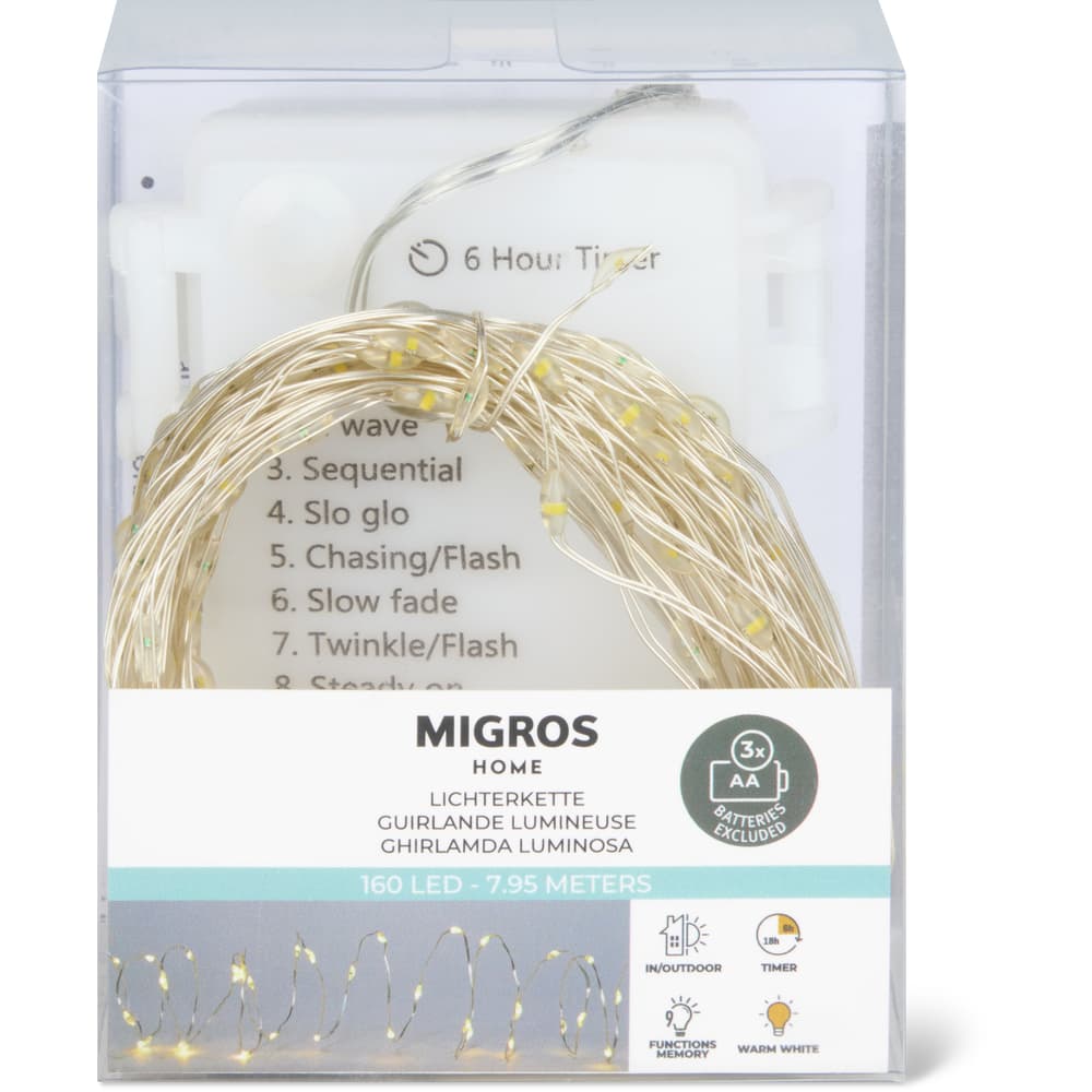 Migros Home LED Lichtdraht Indoor, warm weiss