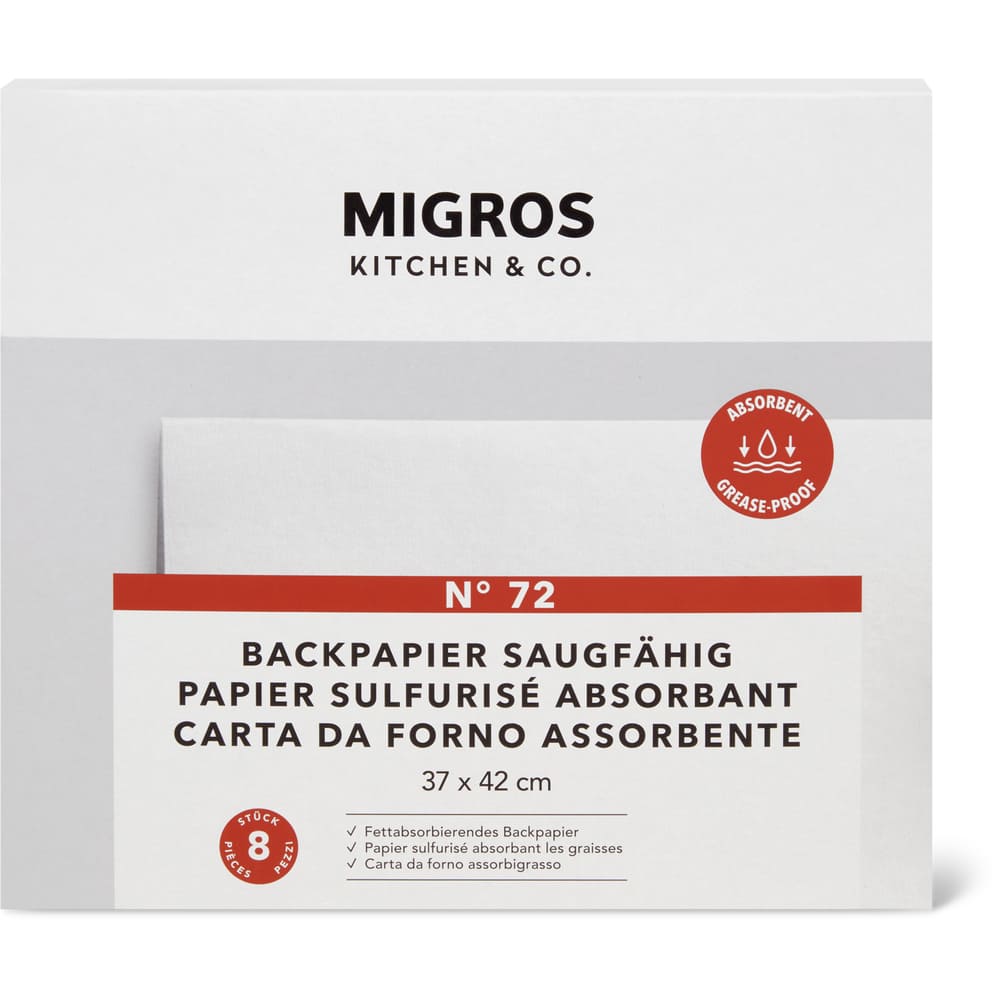 Migros Kitchen & Co. Backpapier saugfähig, 37cm x 42cm