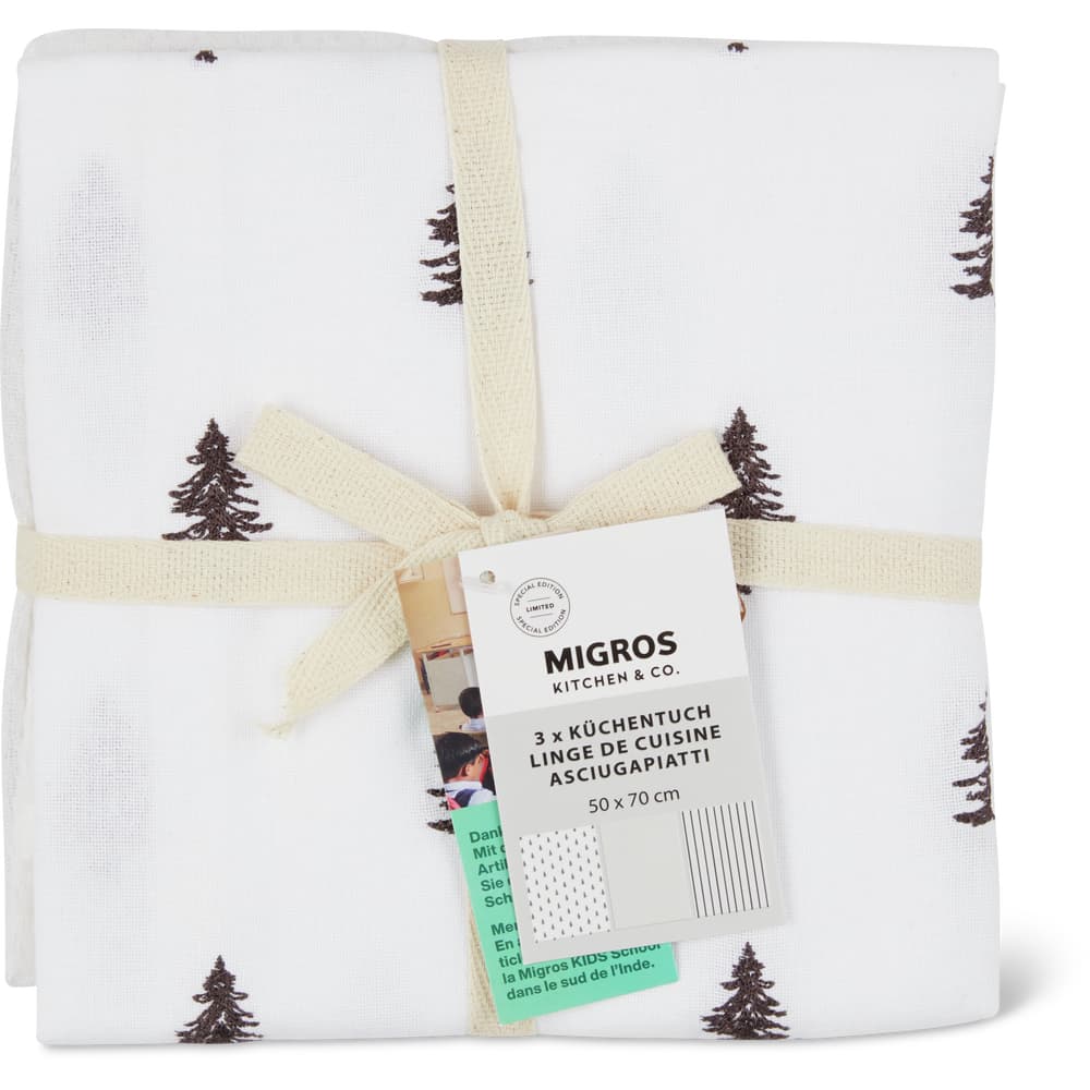 Migros Kitchen & Co. Küchentuch Tanne weiss