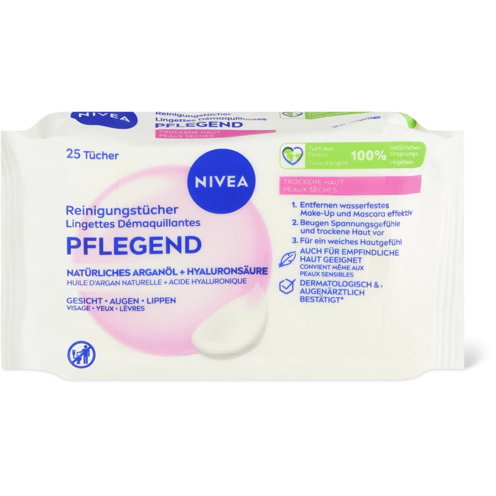 Nivea Pflegende Reinigungstücher Natürliches Arganöl, Hyaluronsäure