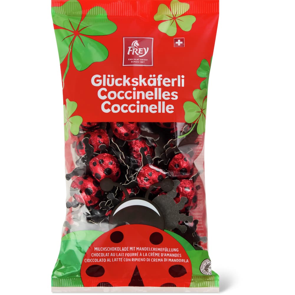 Frey Glückskäferli Milchschokolade mit Mandelcremefüllung