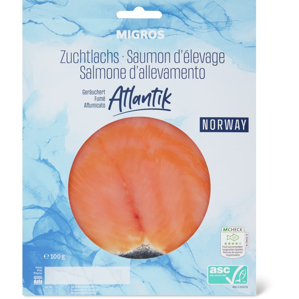 Migros ASC Zuchtlachs Atlantik geräuchert
