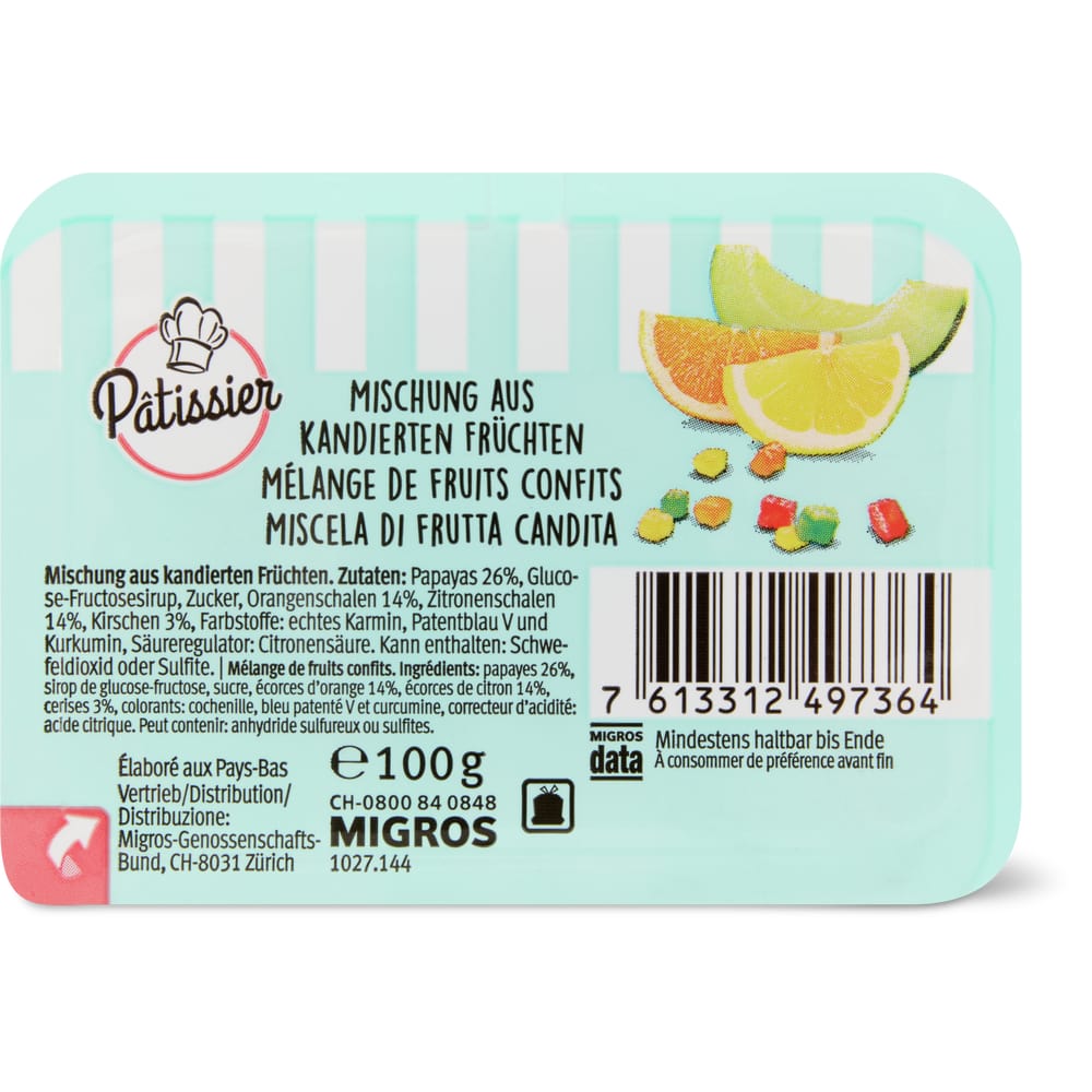 Patissier Mischung aus kandierten Früchten en cubes