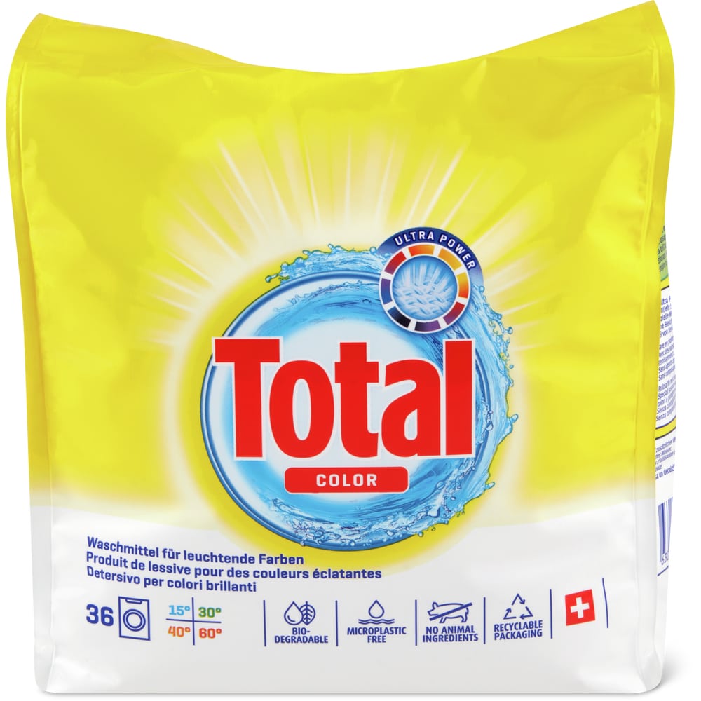 Total · Lessive en poudre · 36 lavages, Color • Migros