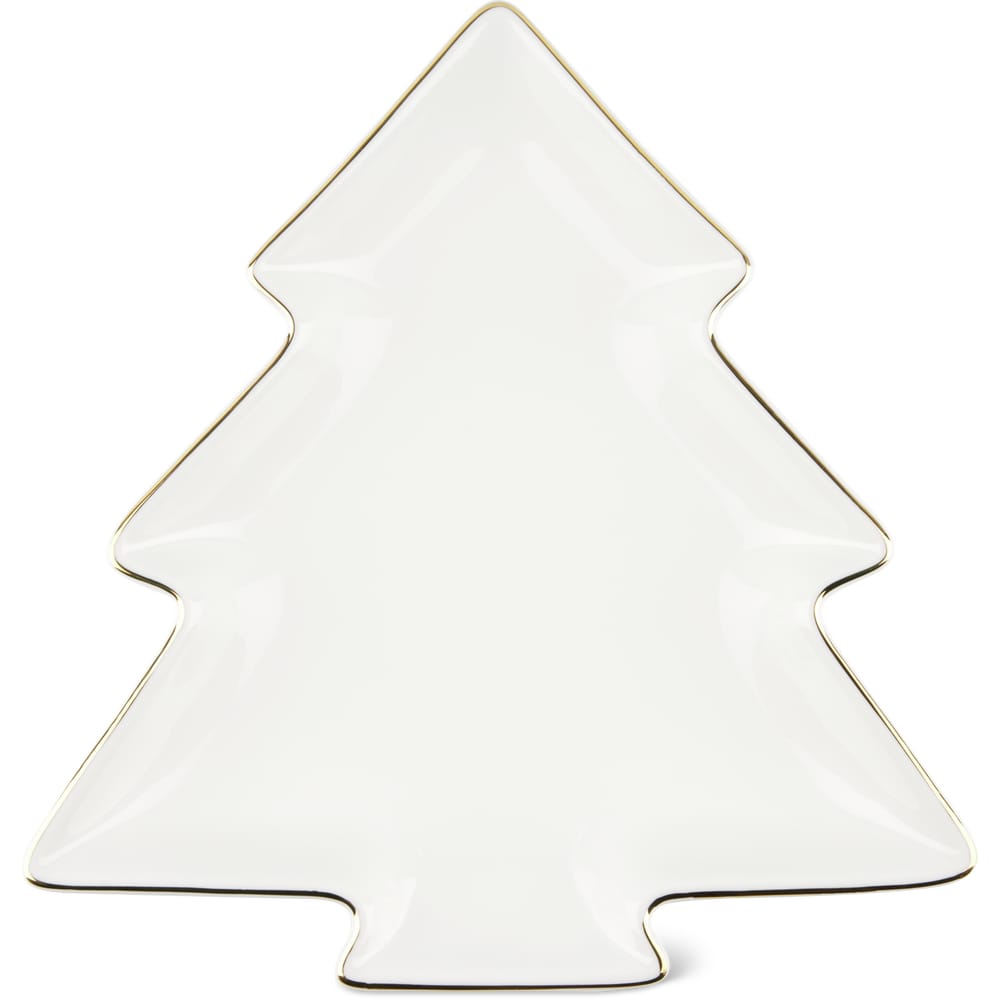 Migros Kitchen & Co. Servierteller weiss mit Goldrand