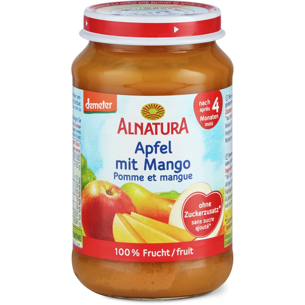 Alnatura Demeter Babygläschen Apfel und Mango Ab 4 Monaten