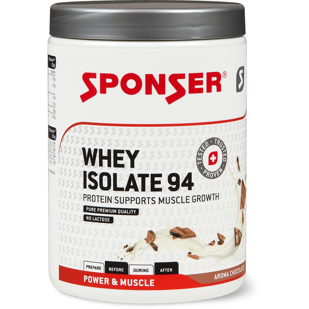 Sponser Whey Protein 94 Molkeprotein-Isolat mit Chocolat-Aroma und Süssungsmittel