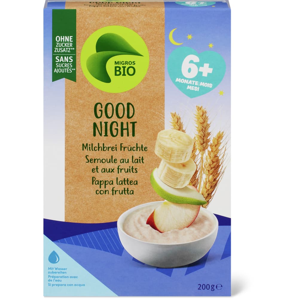 Migros Bio Milchbrei Früchte Gute Nacht Ab 6 Monaten