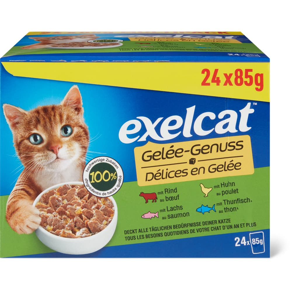 Exelcat Häppchen in Gelée Rind-Thunfisch-Huhn-Lachs