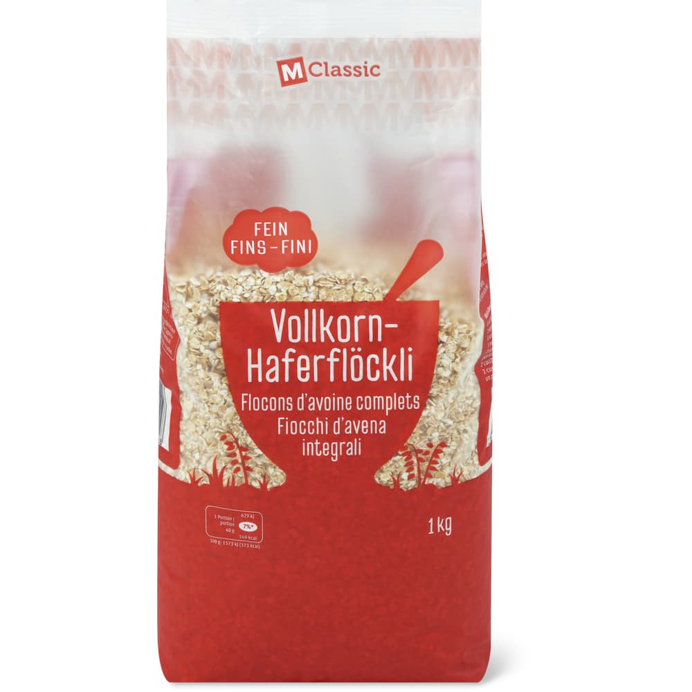 M-Classic Vollkorn Haferflöckli Fein