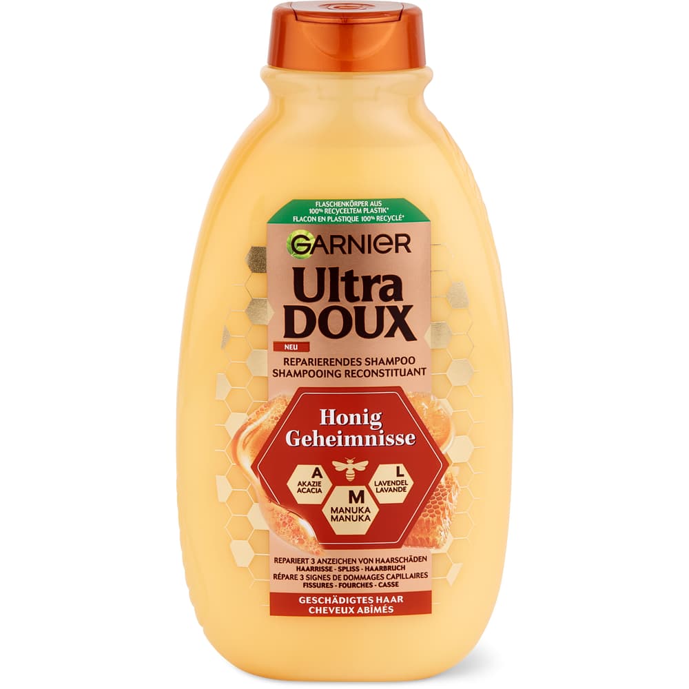 Garnier Ultra Doux Festes Shampoo Mit Honig & Bienenwachs, 60 G – Plastikfrei, Für Geschmeidiges Haar