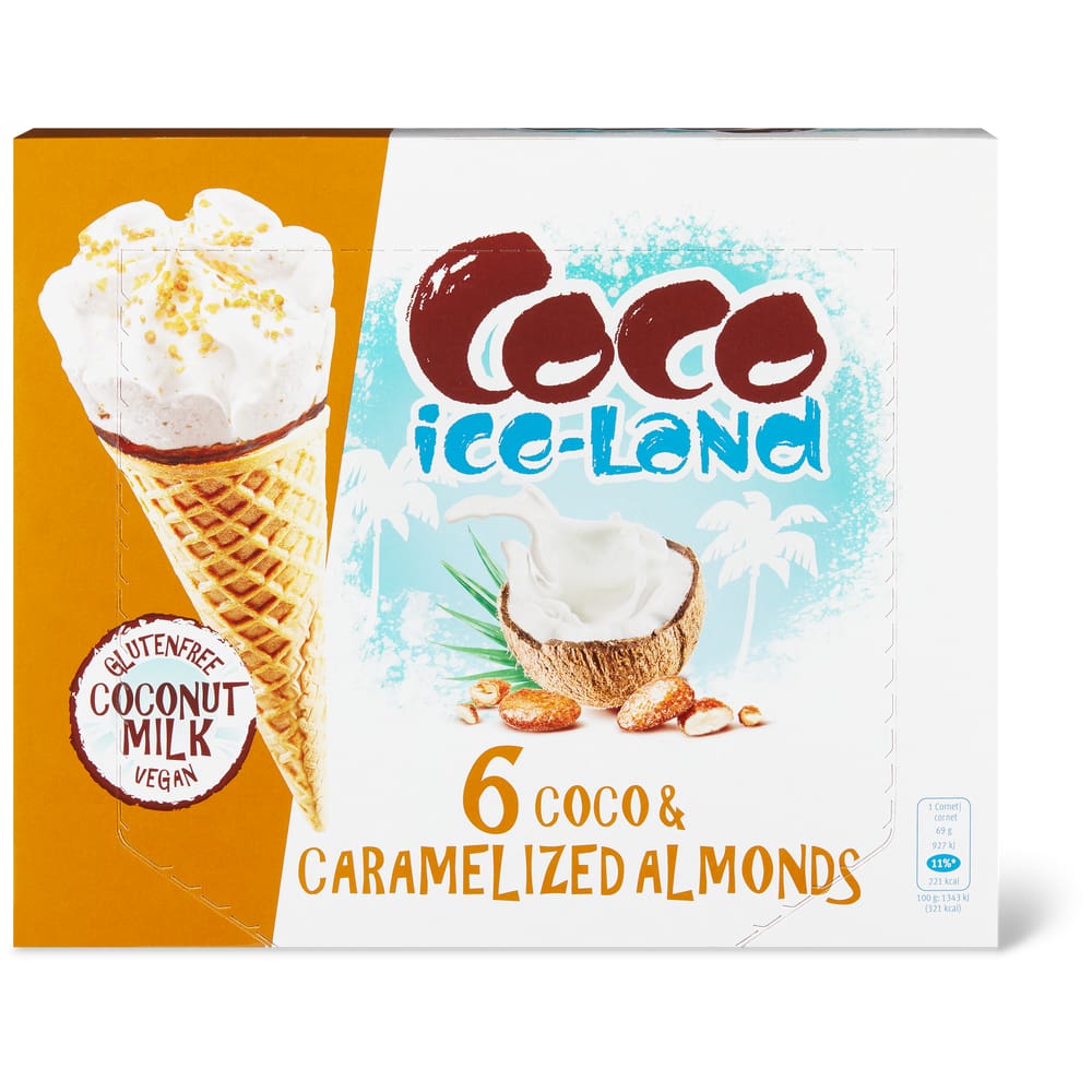 Coco ice-Land · Waffelcornet mit Kokosnussmilch · Coco