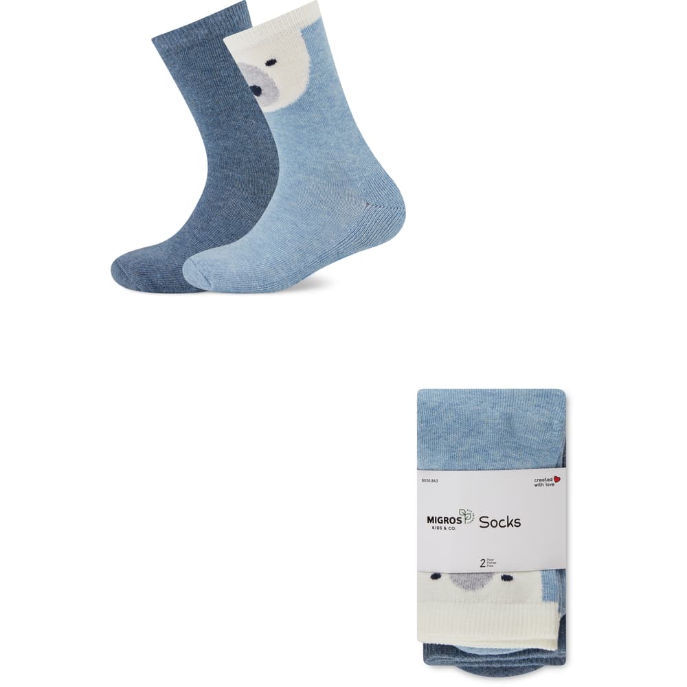 Migros Kids & Co. Kinder Antirutsch Socken Duopack, antirutsch