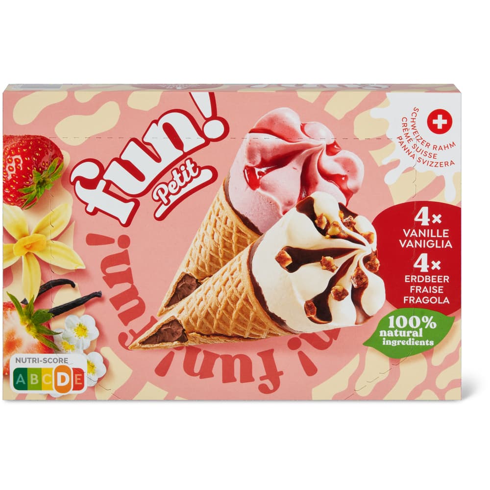 Fun Cornet petit Vanille und Erdbeer
