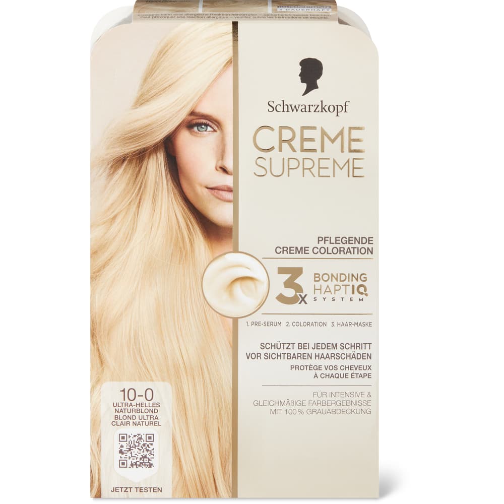 Schwarzkopf Creme Supreme Coloration 10.0 Ultra Helles Naturblond, permanent