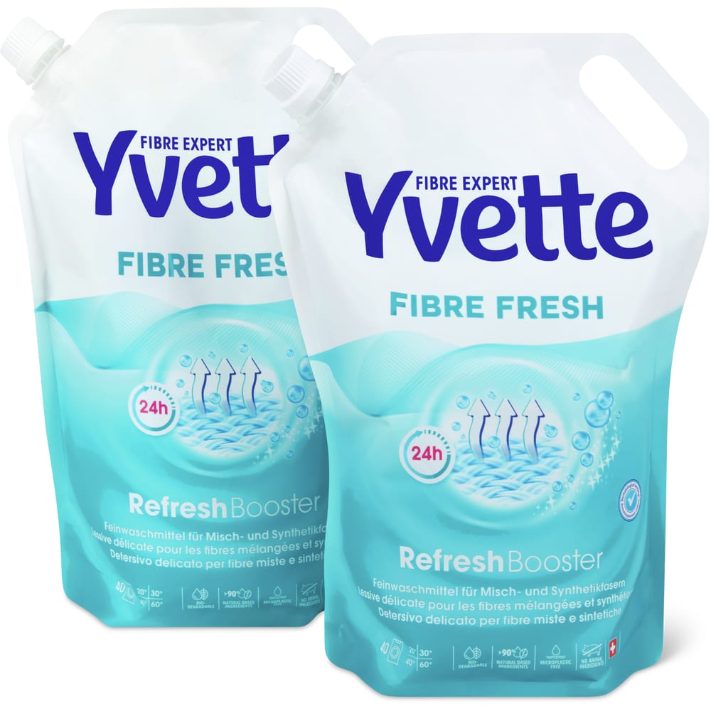 Yvette Flüssig Waschmittel Fibre Fresh, 2x40 Waschgänge, Refill