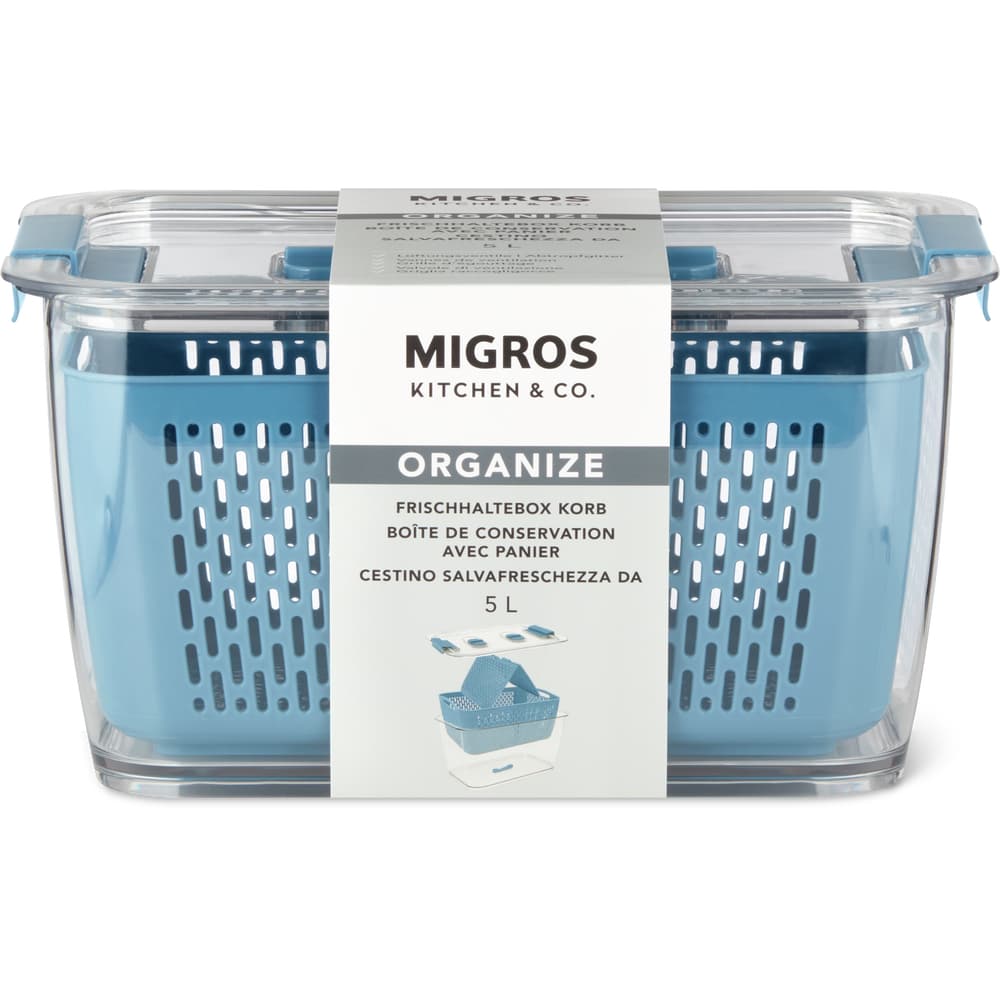Migros Kitchen & Co. Frischhaltebox mit Korb 5l