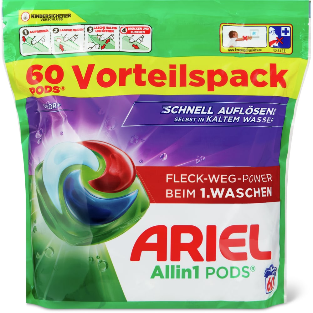 Ariel Color + Waschmittelkapseln 60 Waschgänge
