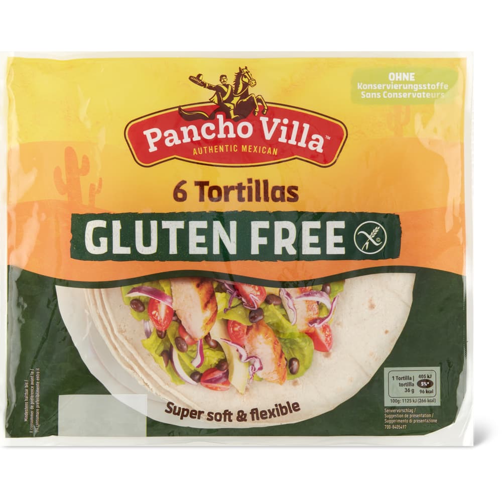 Pancho Villa Glutenfree Tortilla mit Tapiokastärke und Mais- und Quinoamehl