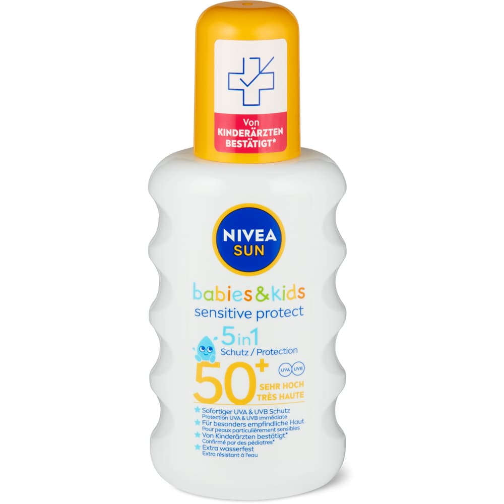 Nivea Sun Kids Sensitive Sonnenspray für Kinder 50+, UVA/UVB, Waterproof
