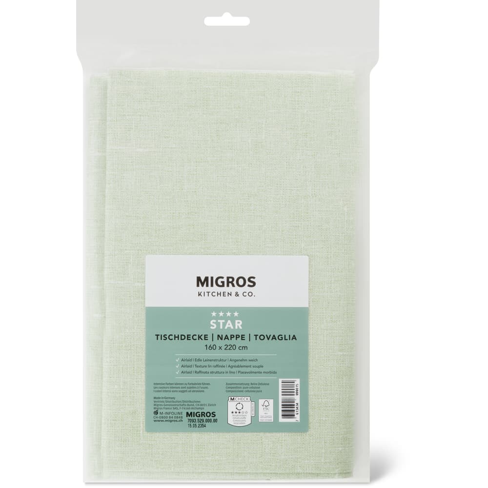 Migros Kitchen & Co. Papiertischdecke Grün, 1.6x2.2m