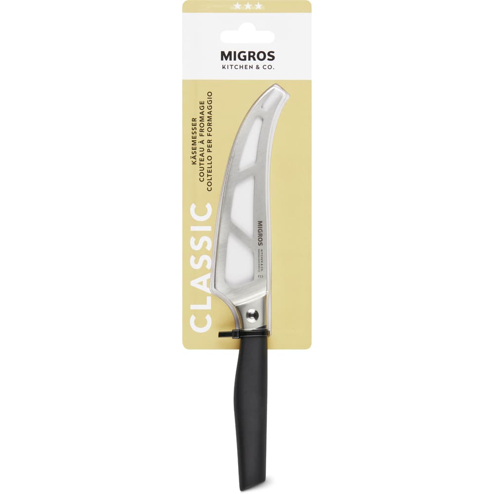 Migros Kitchen & Co. Käsemesser schwarz, silbrig, Klinge: 12.5 cm