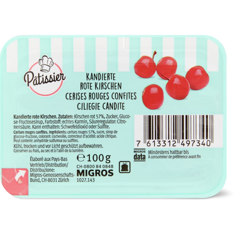Patissier Kandierte rote Kirschen