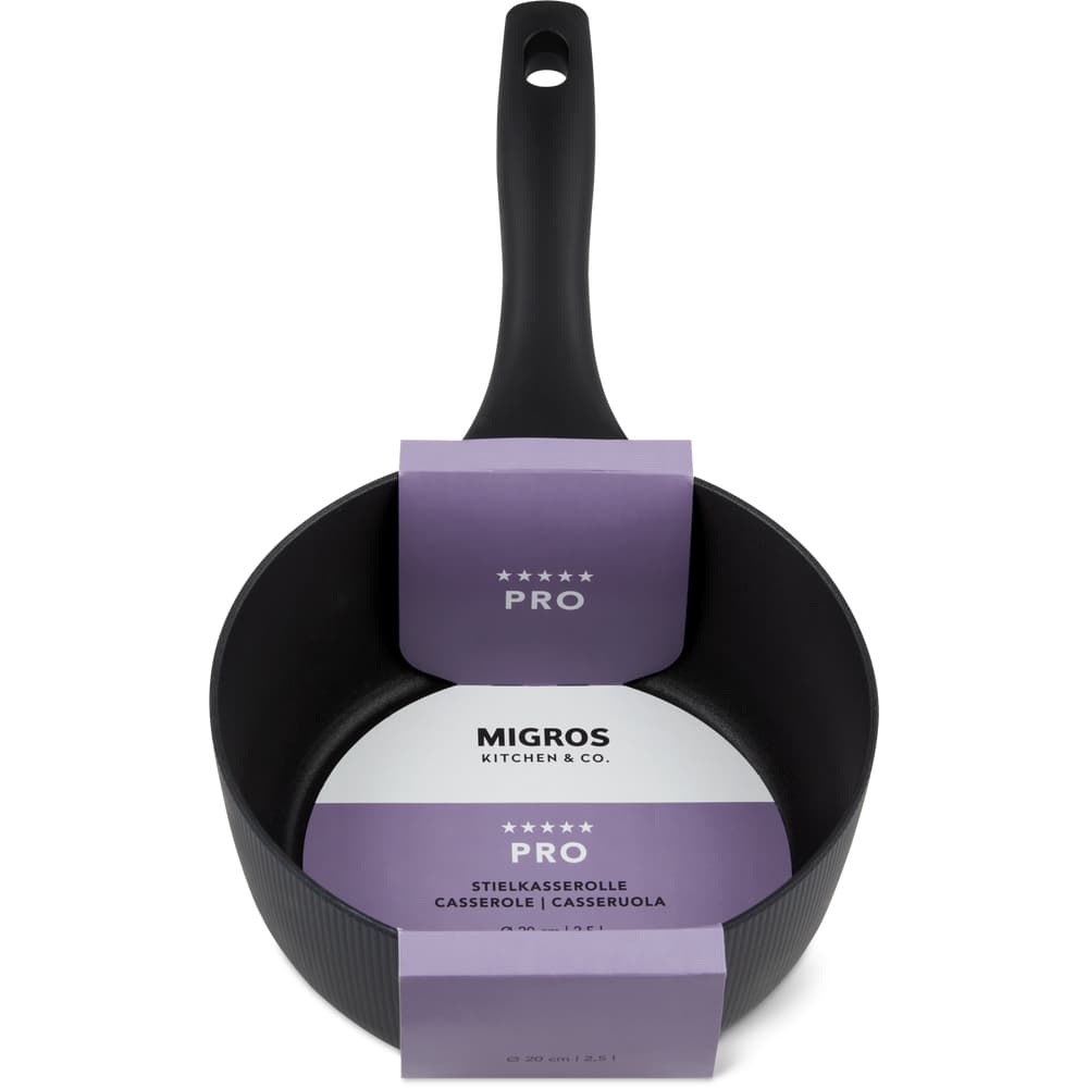 Migros Kitchen & Co. Pro Stielkasserolle Ø 20 cm, schwarz