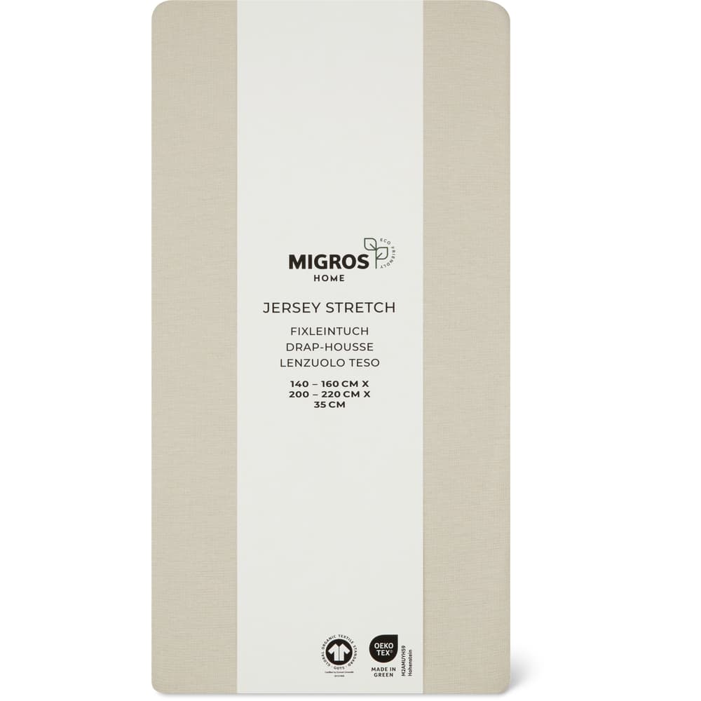 Migros Home Fixleintuch Jersey Stretch 140-160x200-220x35cm, beige