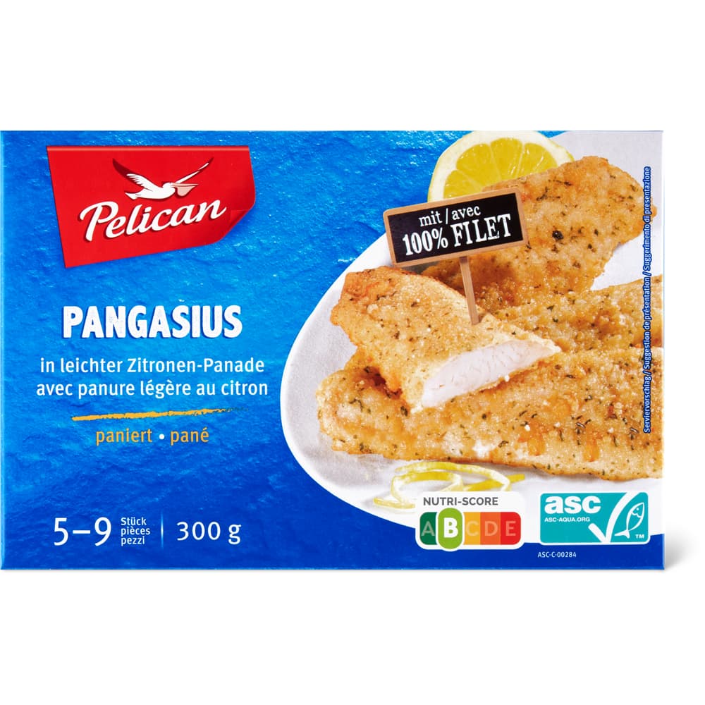 Pelican ASC Pangasius in leichter Zitronenpanade paniert - 5-9 Stück