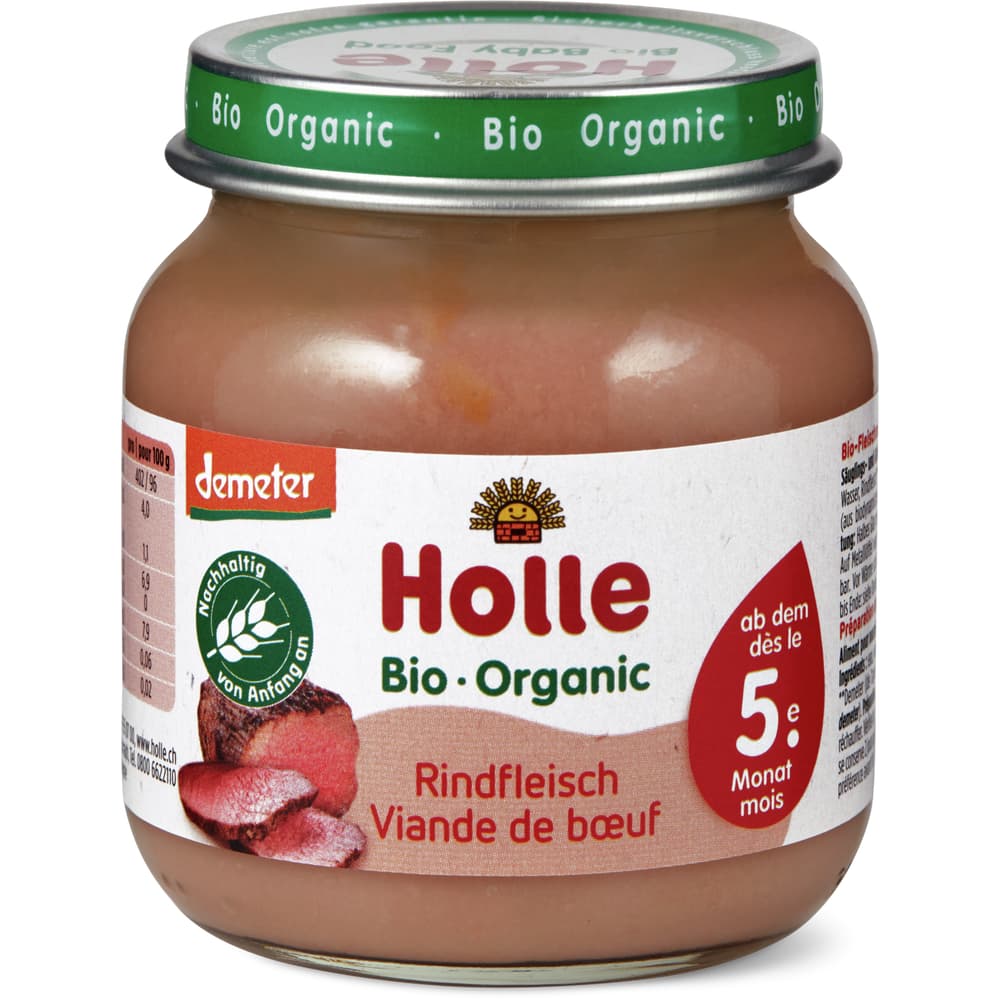 Holle Bio Demeter Babygläschen mit Rindfleisch-Zubereitung Ab 5 Monaten
