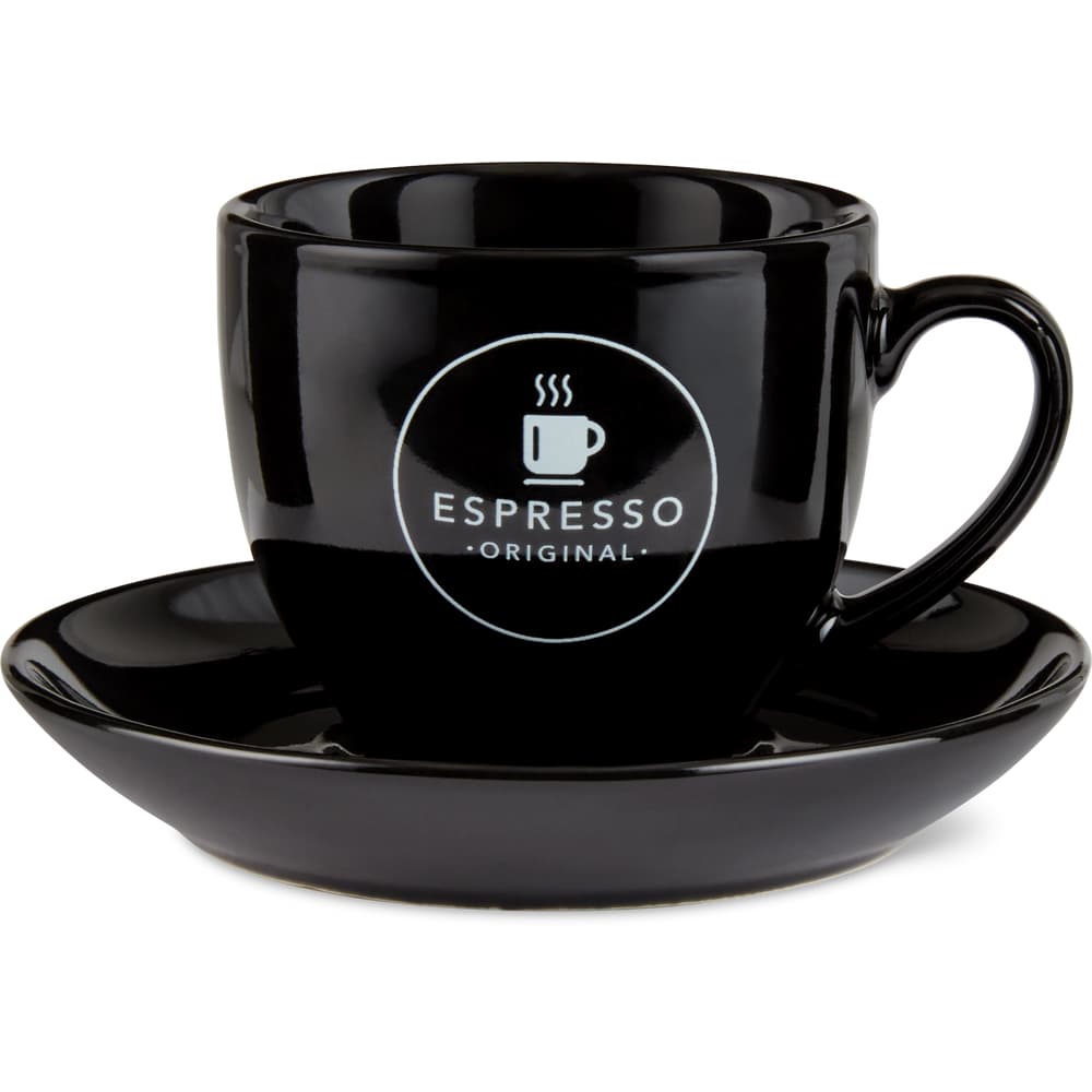 Migros Kitchen & Co. Espressotasse mit Unterteller schwarz