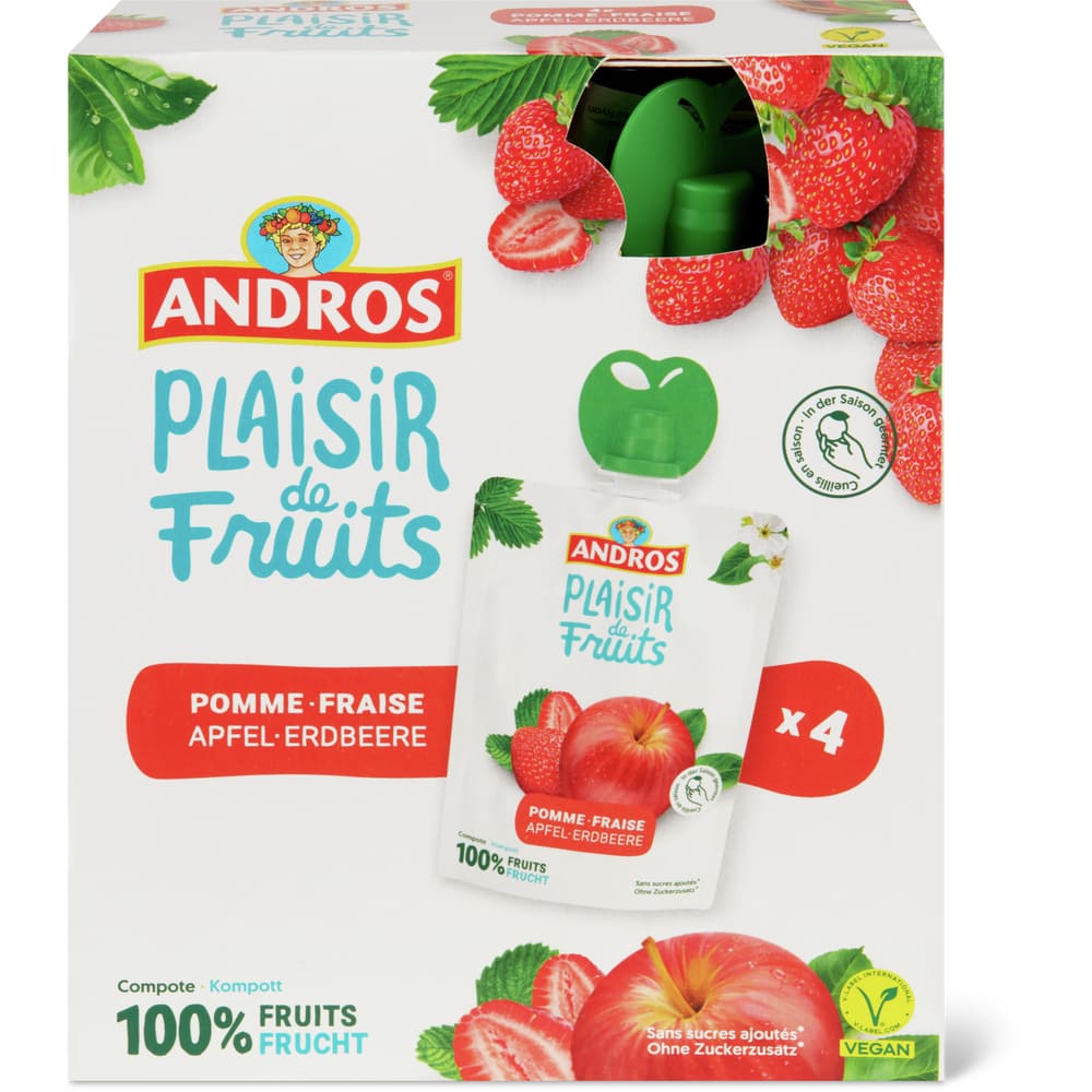 Andros Fruchtmus Quetschbeutel Apfel & Erdbeere