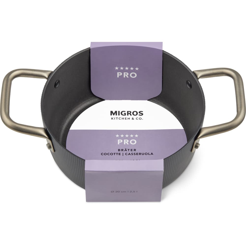 Migros Kitchen & Co. Pro Kochtopf Ø 20 cm, schwarz