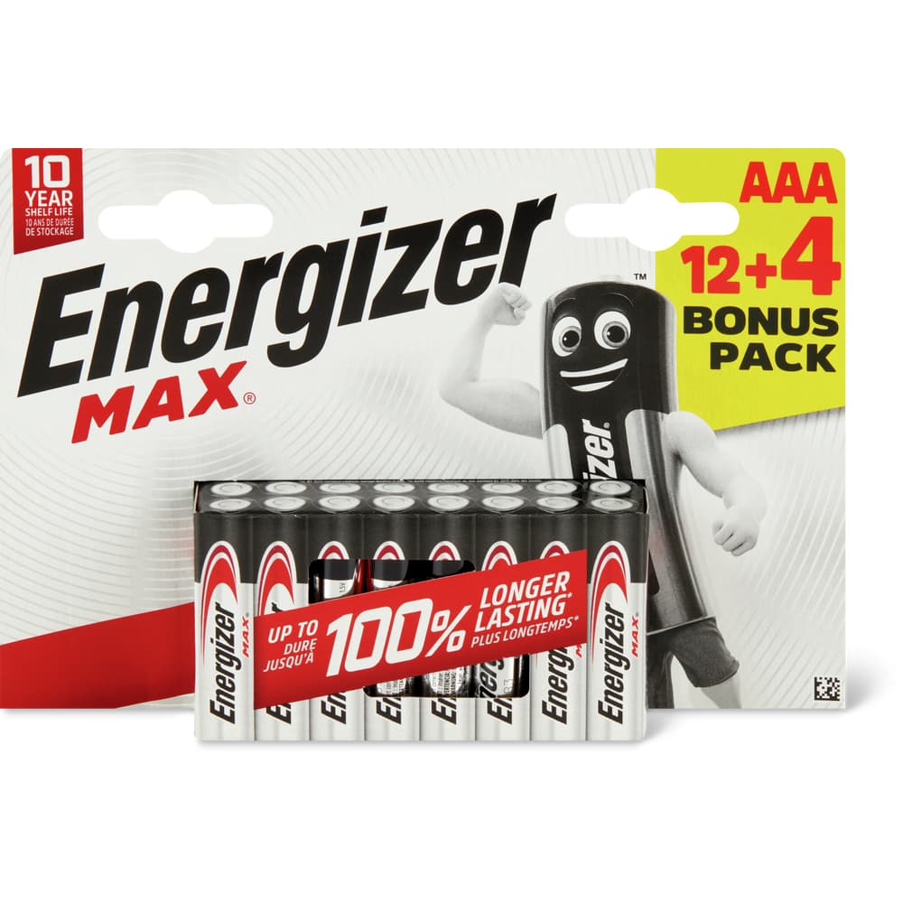 Energizer Batterien Max AAA/LR03 12+4