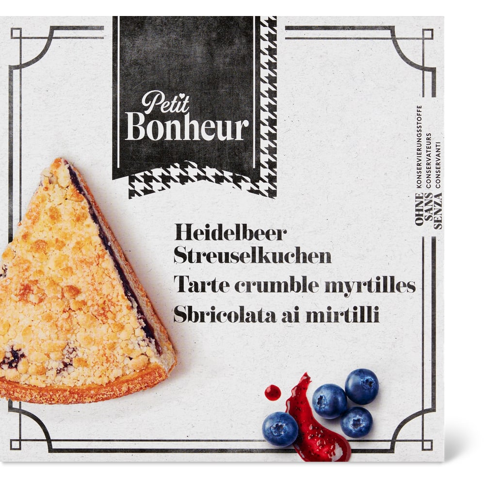 Petit Bonheur Heidelbeer Streuselkuchen