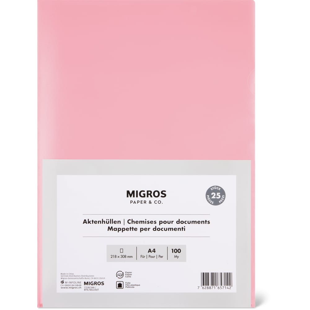 Migros Paper & Co. Aktenhüllen A4, 100 My
