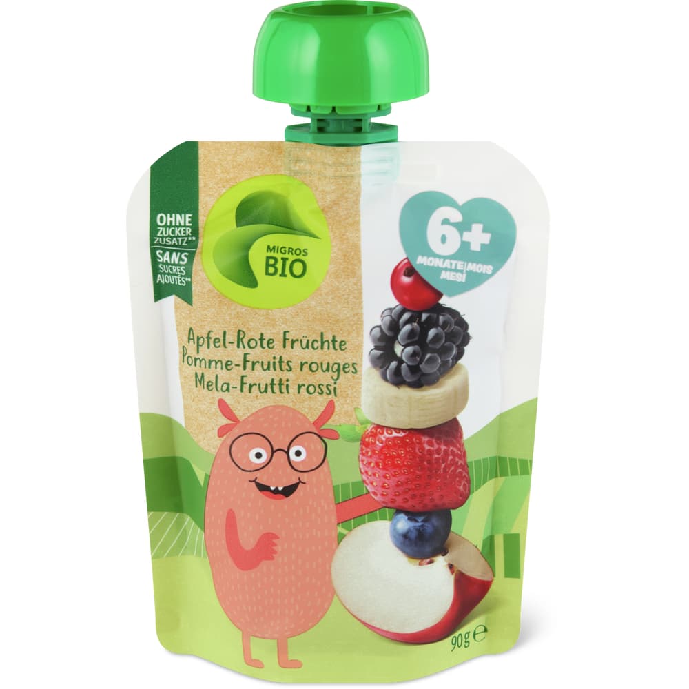 Migros Bio Quetschbeutel für Babys rote Früchte Ab 6 Monaten