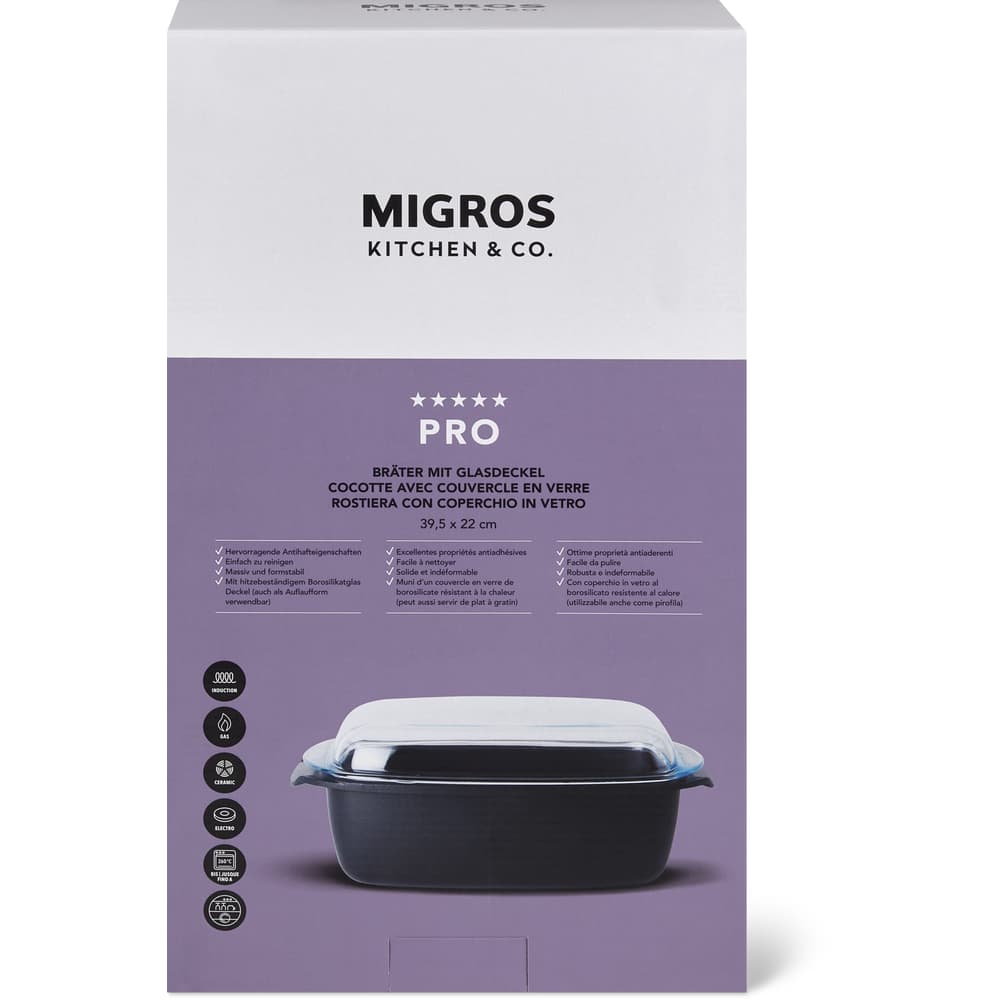 Migros Kitchen & Co. Pro Bräter 3 in 1 39.5 x 22 cm