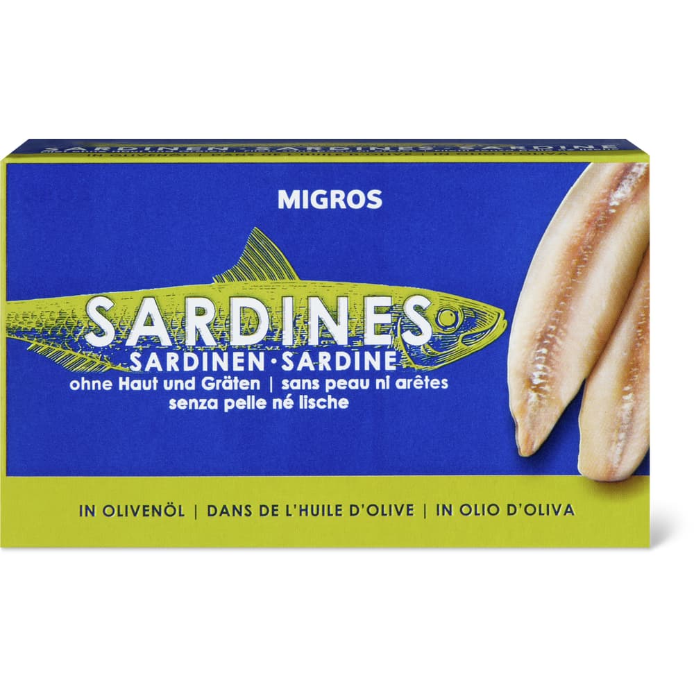Migros Sardinen ohne Haut und Gräten, in Olivenöl