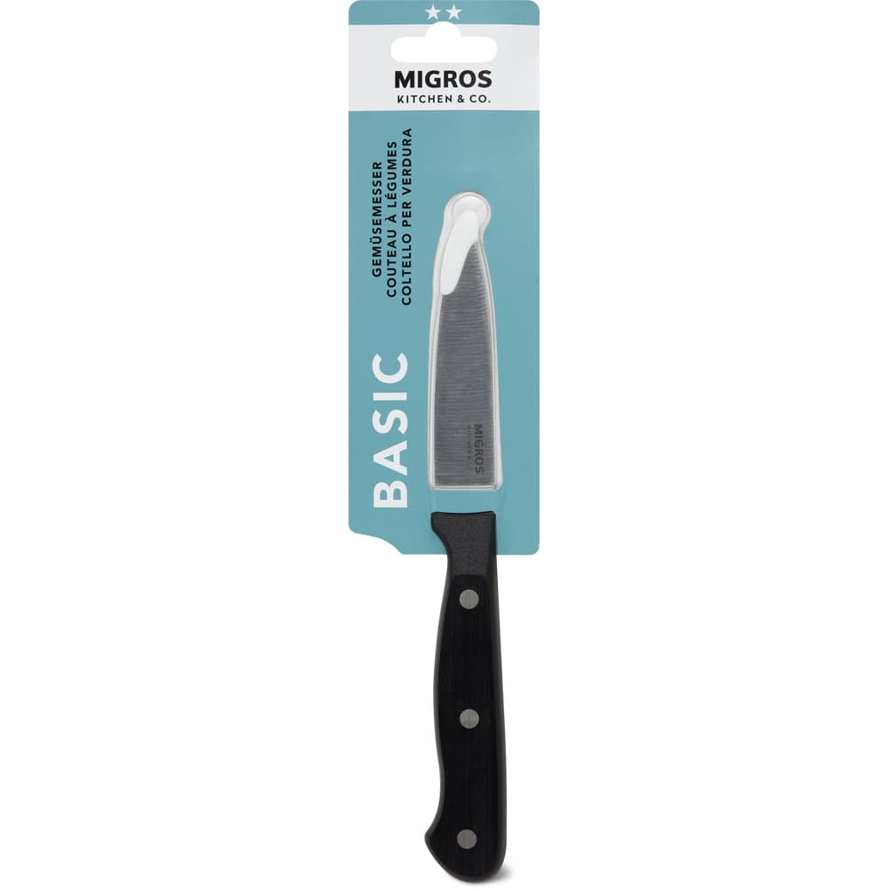 Migros Kitchen & Co. Gemüsemesser schwarz, Edelstahl, 9 cm