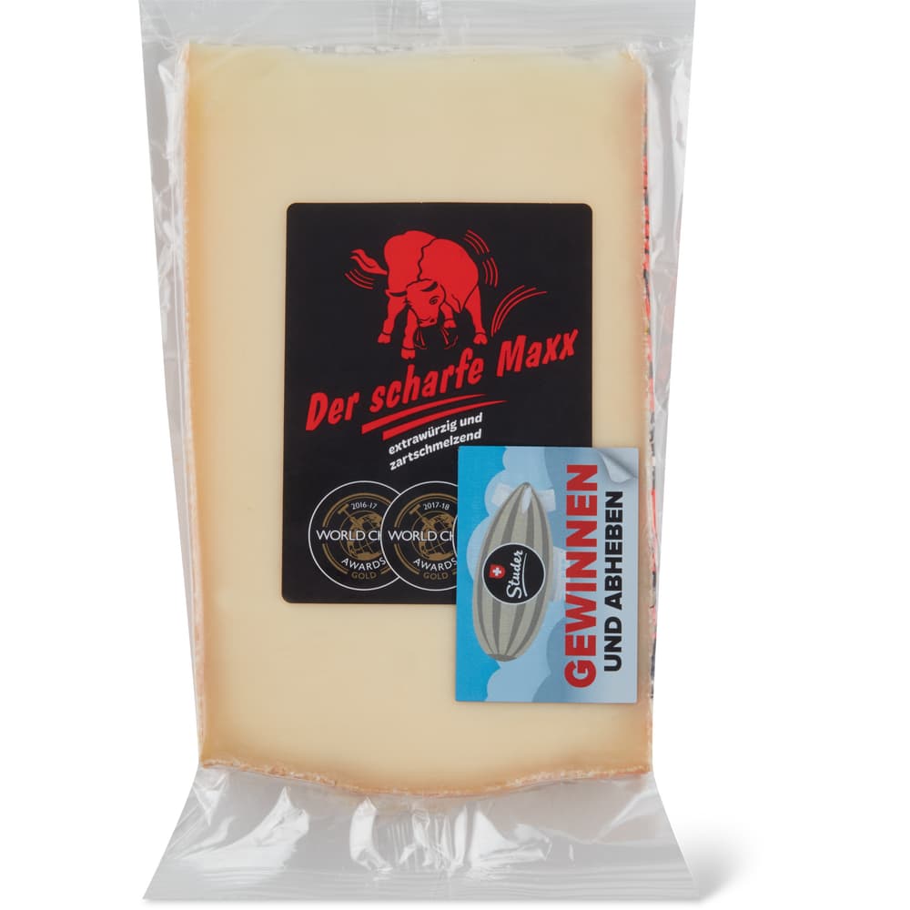Der scharfe Maxx Schweizer Halbhartkäse extrawürzig & zartschmelzend