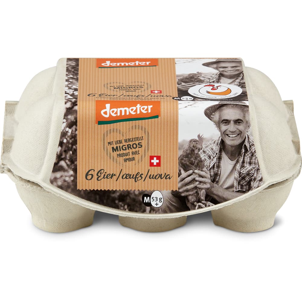 Eier Demeter, 53+ Freilandhaltung